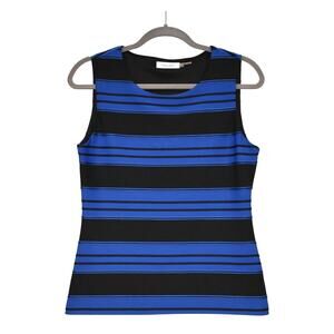 Calvin Klein Blue Black Scuba Tank NWT Size Small Sleeveless Top